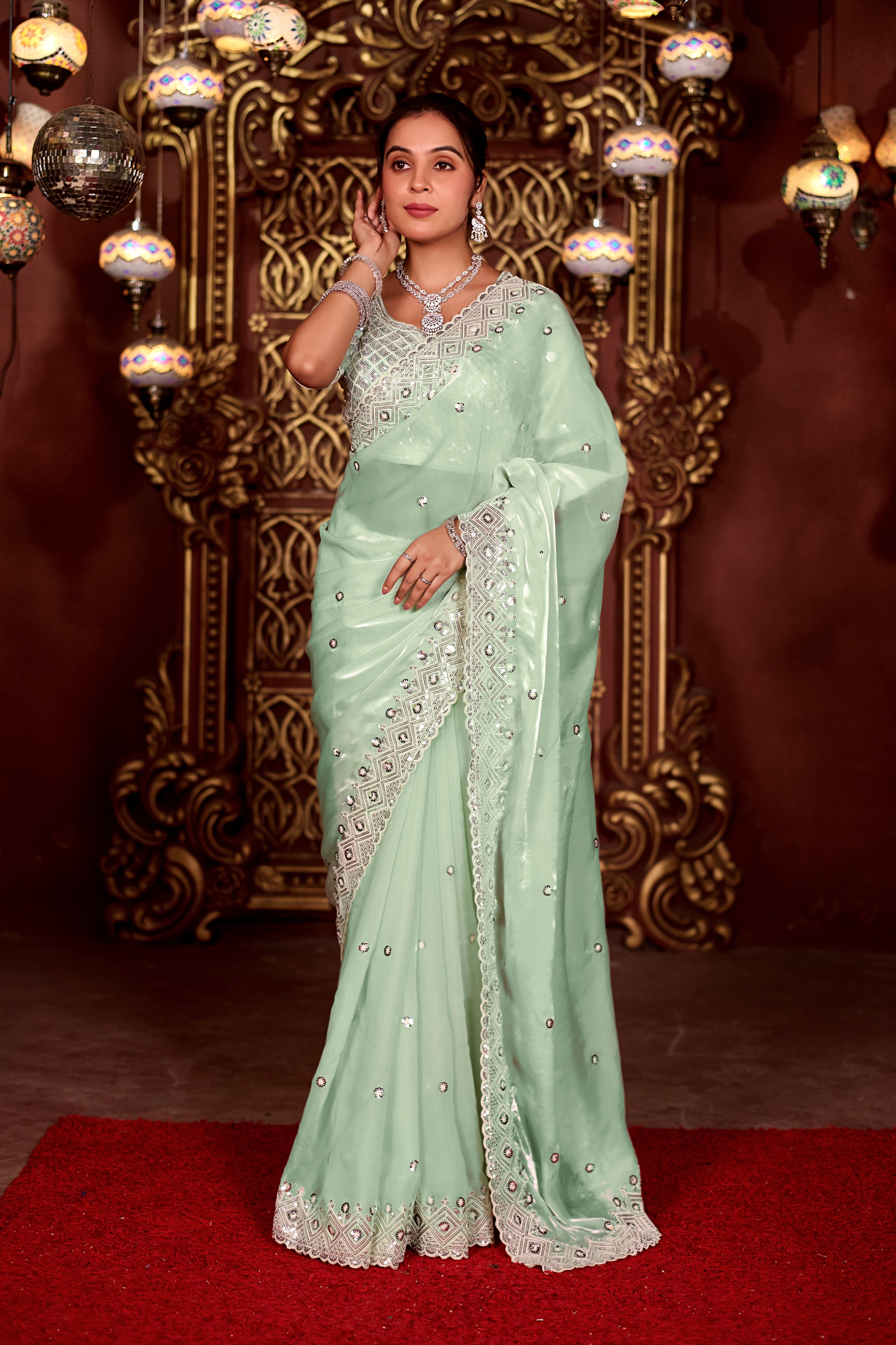 Sindhuri Saree – Classic Edition | Regal Sequin Jaal Bridal Collection