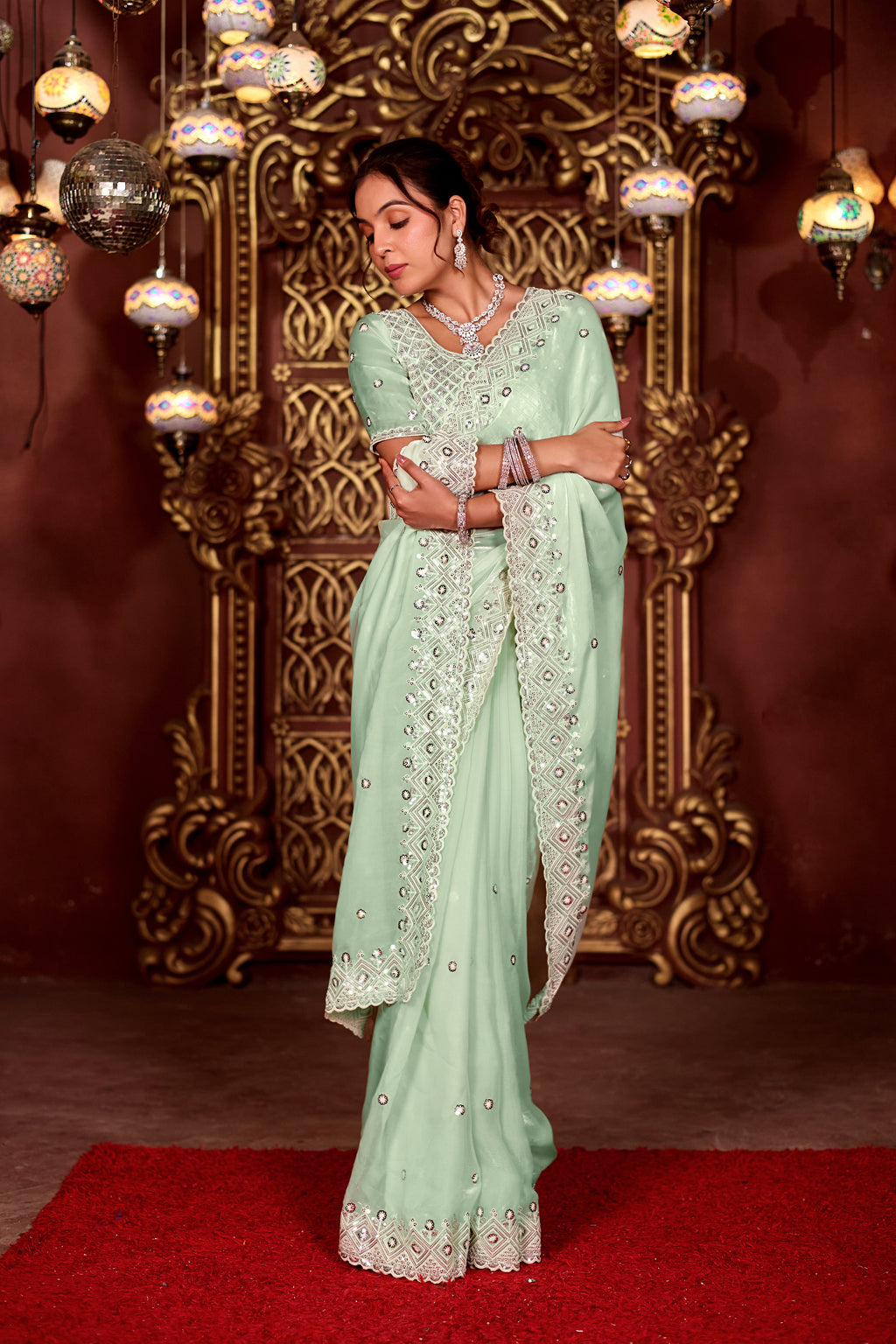 Sindhuri Saree – Classic Edition | Regal Sequin Jaal Bridal Collection