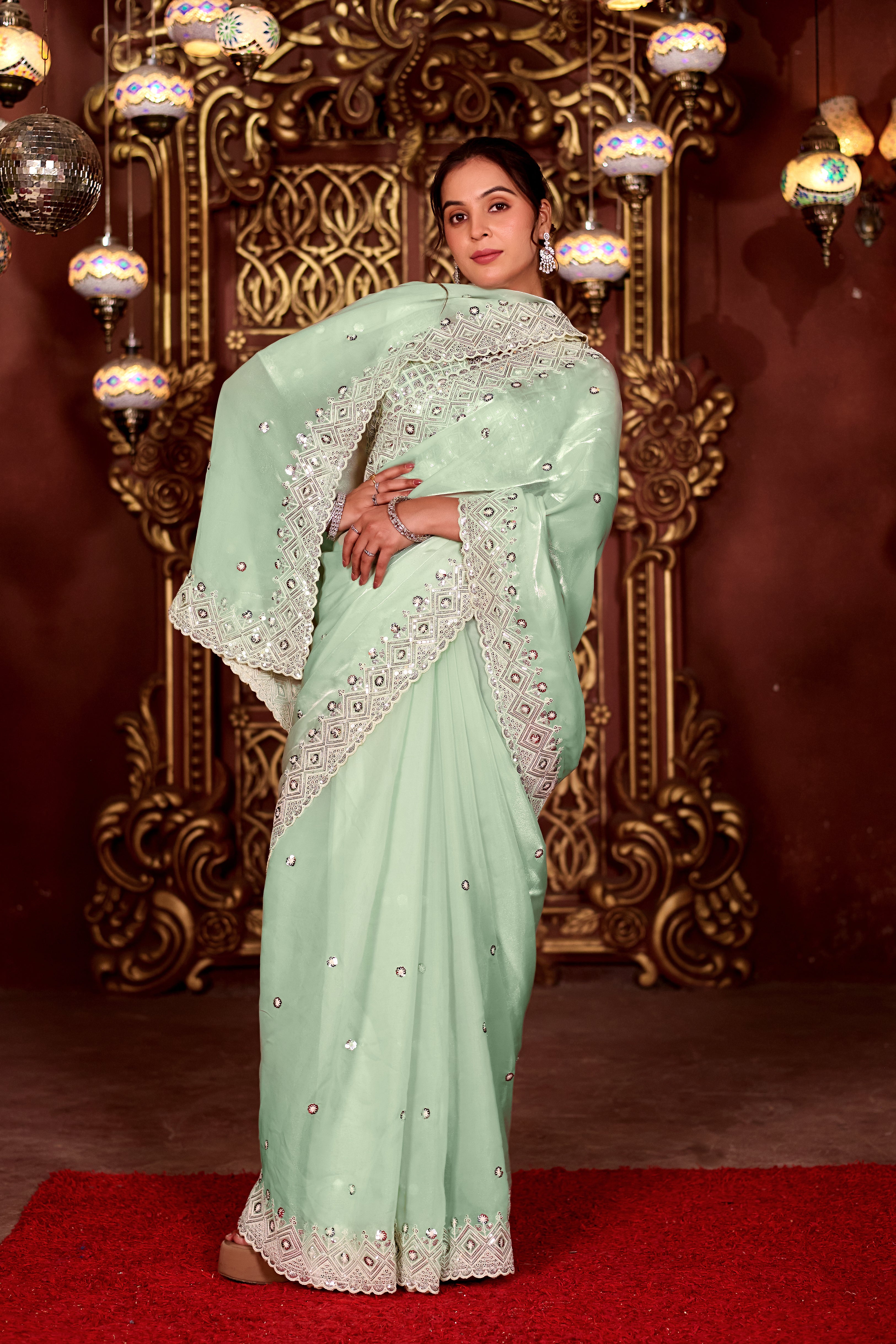 Sindhuri Saree – Classic Edition | Regal Sequin Jaal Bridal Collection