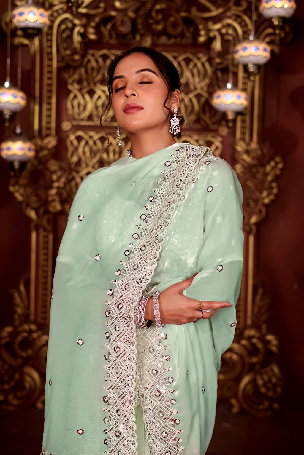 Sindhuri Saree – Classic Edition | Regal Sequin Jaal Bridal Collection