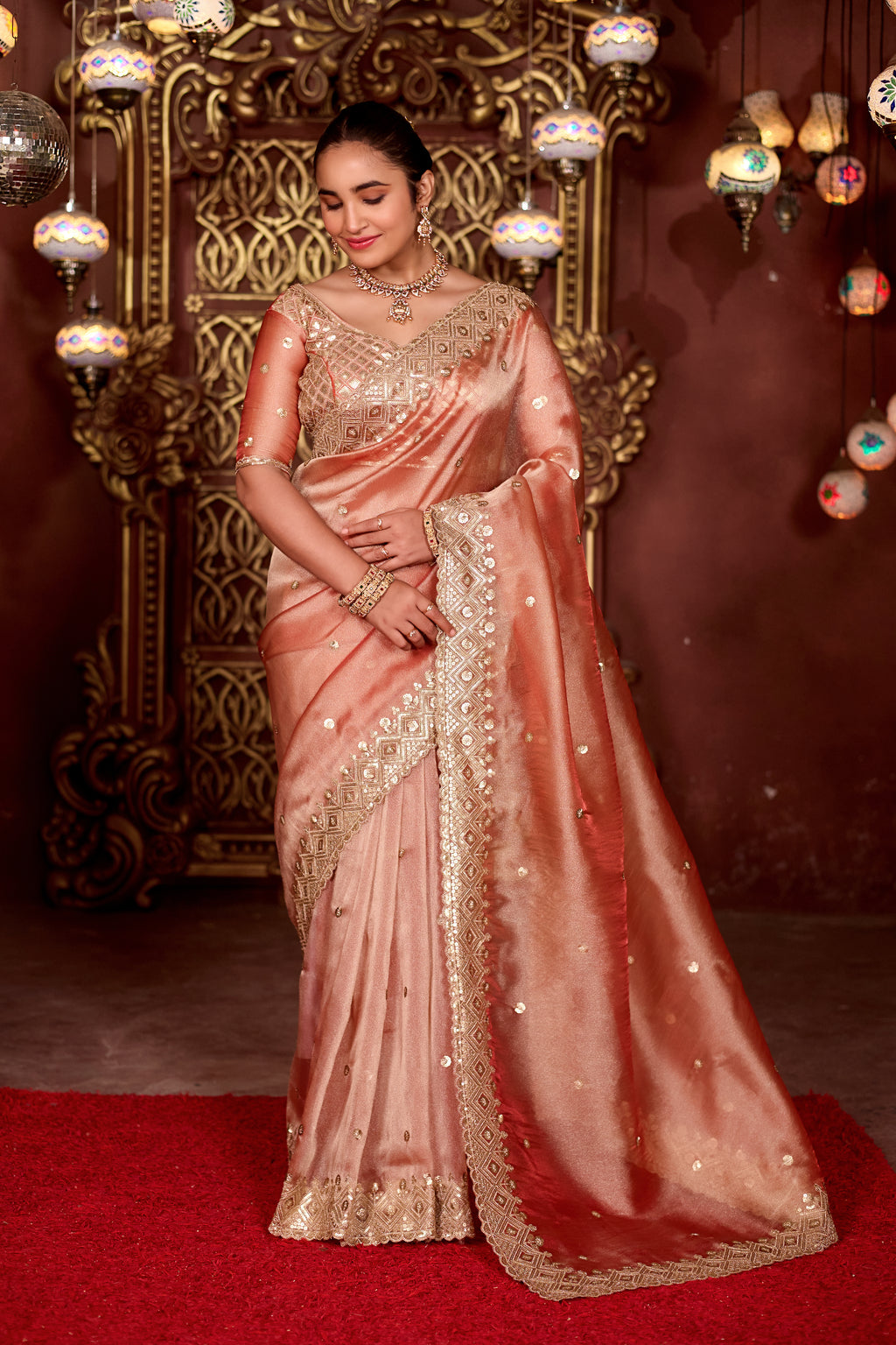 Sindhuri Saree – Luxury Edition | Regal Sequin Jaal Bridal Collection