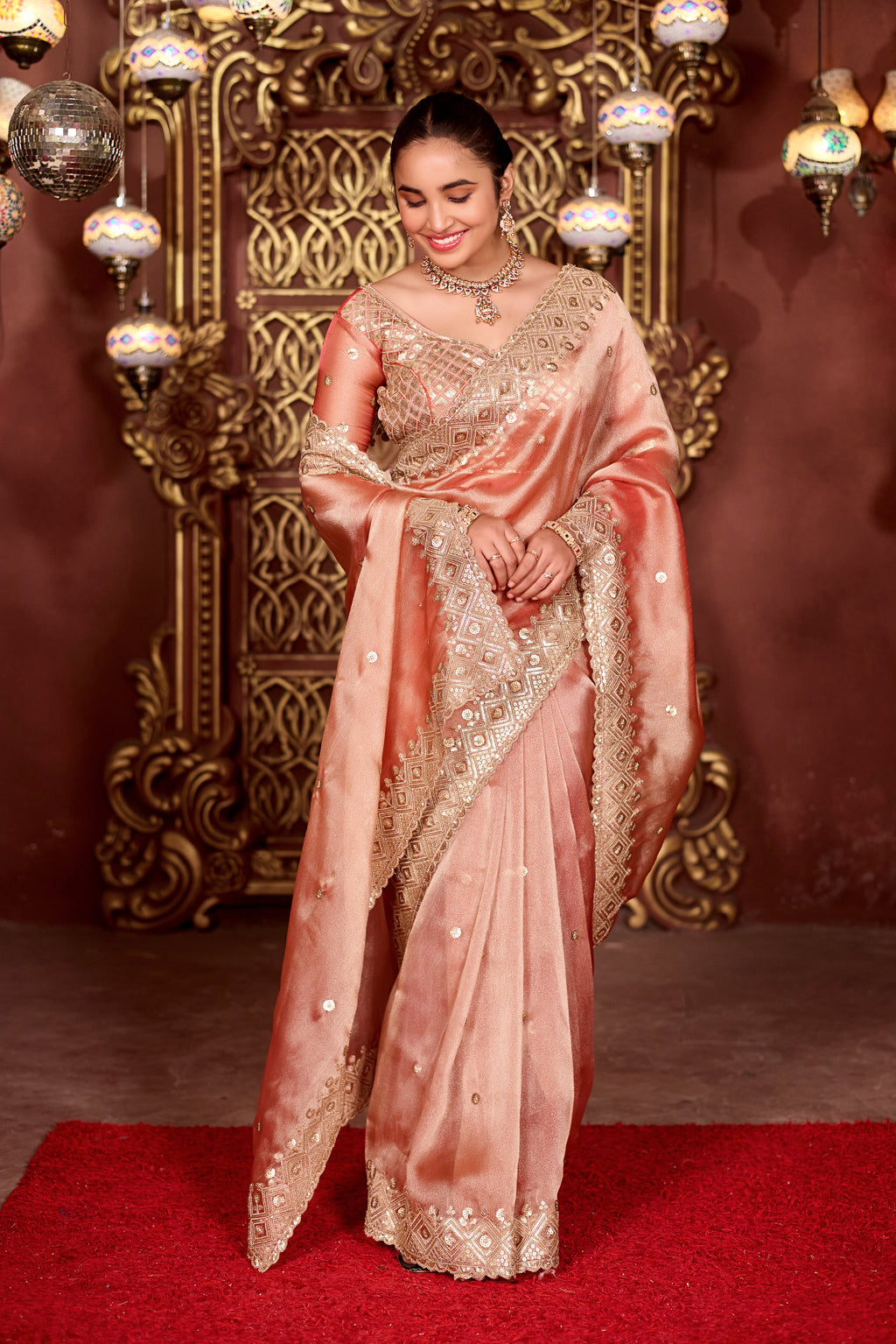 Sindhuri Saree – Luxury Edition | Regal Sequin Jaal Bridal Collection