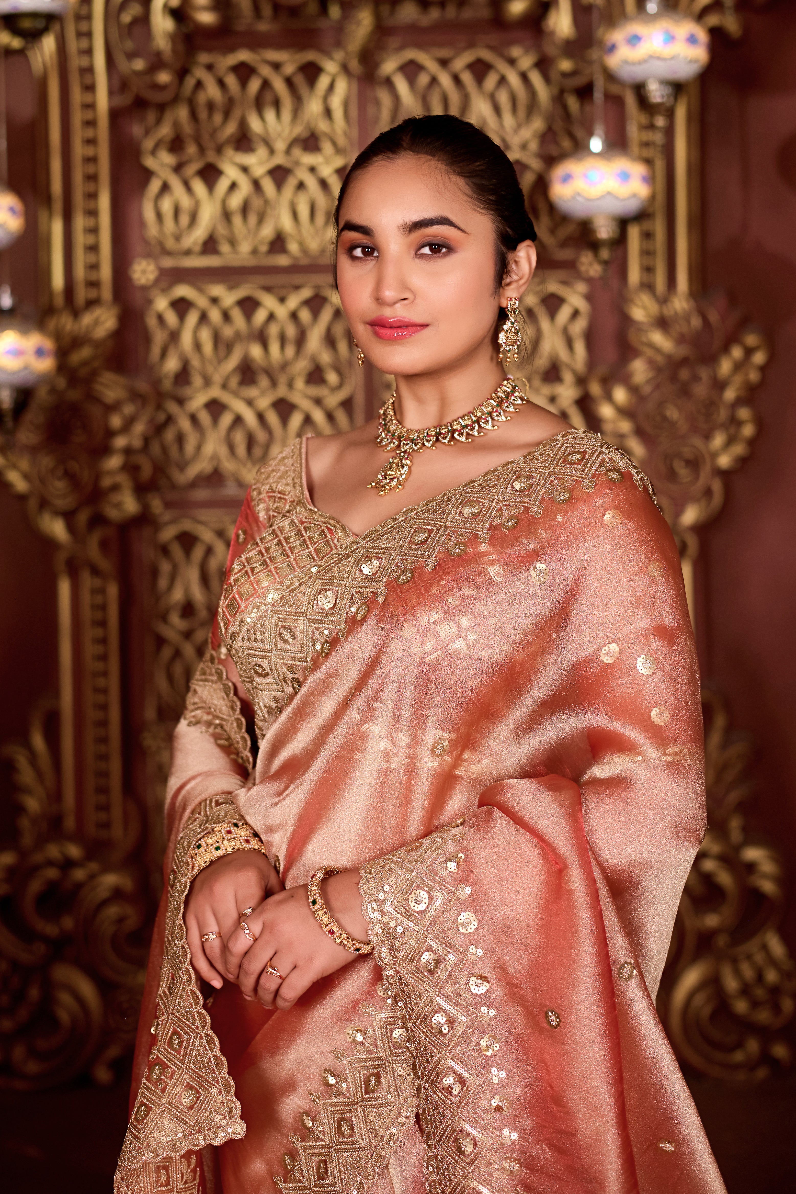 Sindhuri Saree – Luxury Edition | Regal Sequin Jaal Bridal Collection