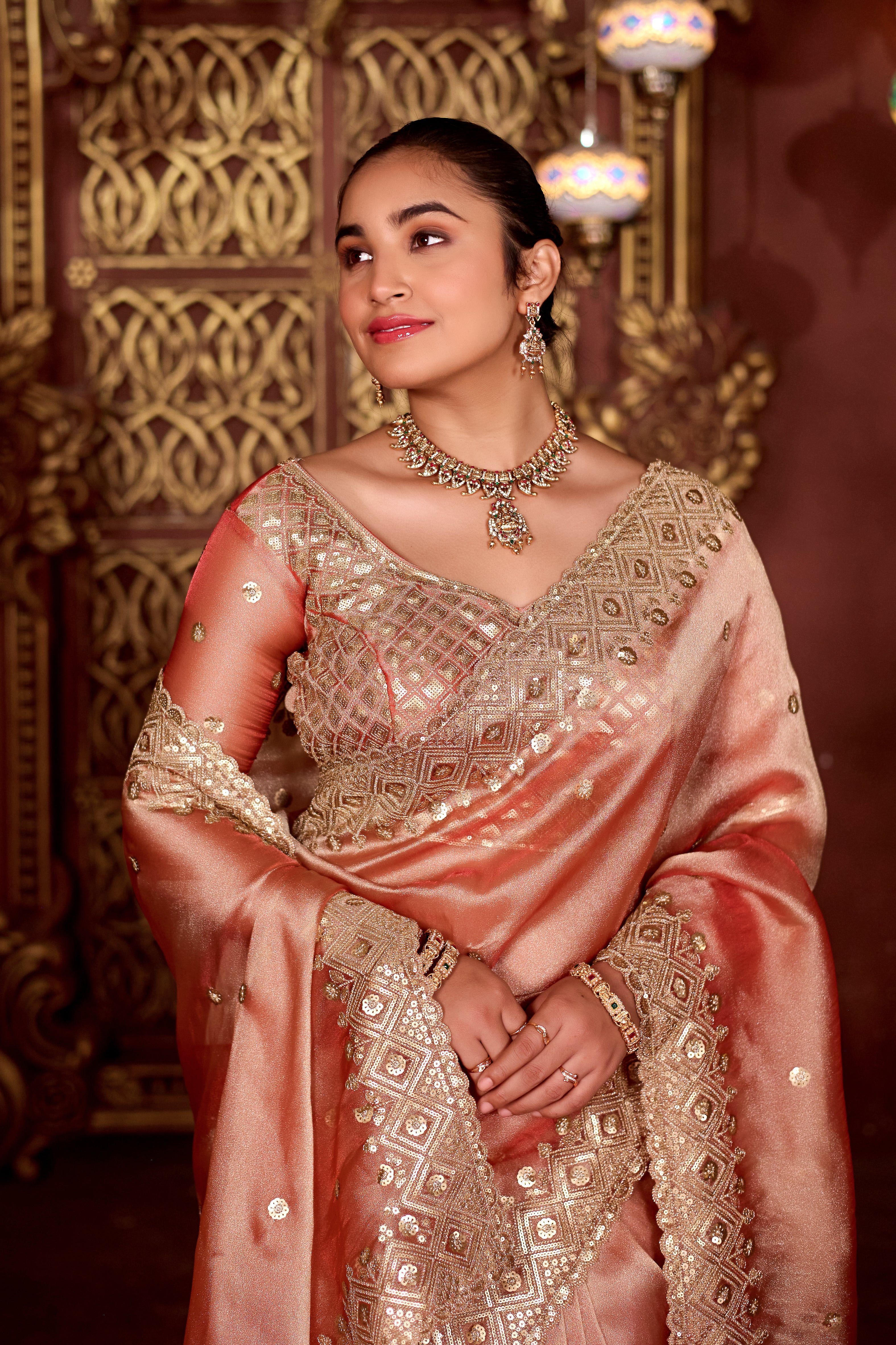 Sindhuri Saree – Luxury Edition | Regal Sequin Jaal Bridal Collection