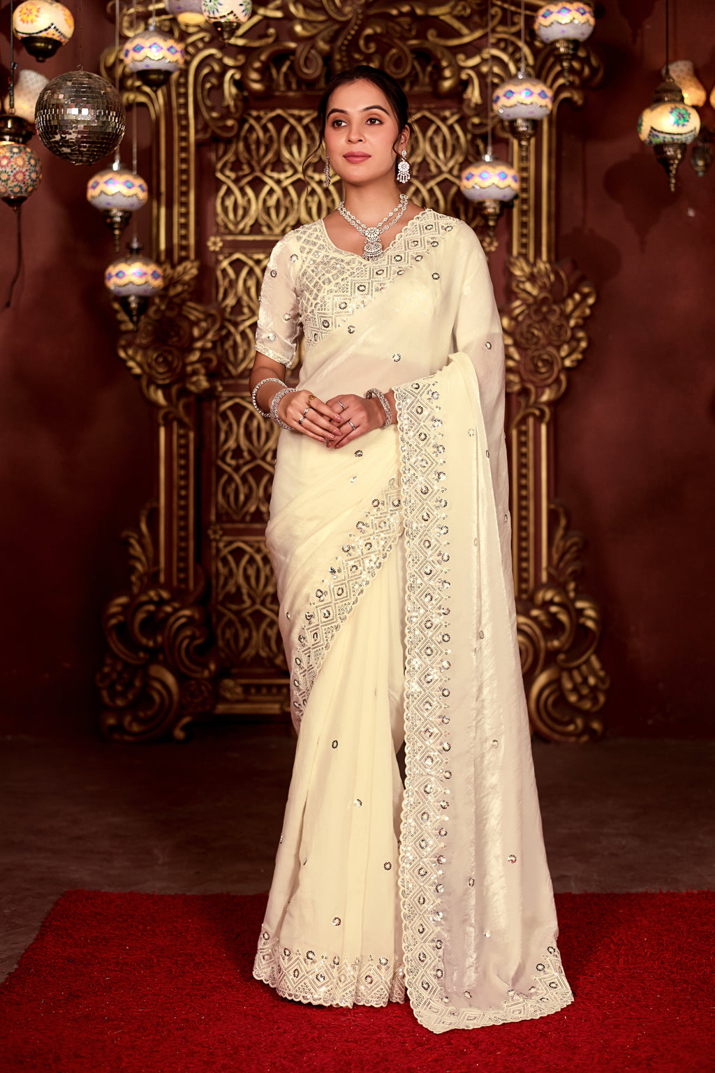 Sindhuri Saree – Classic Edition | Regal Sequin Jaal Bridal Collection