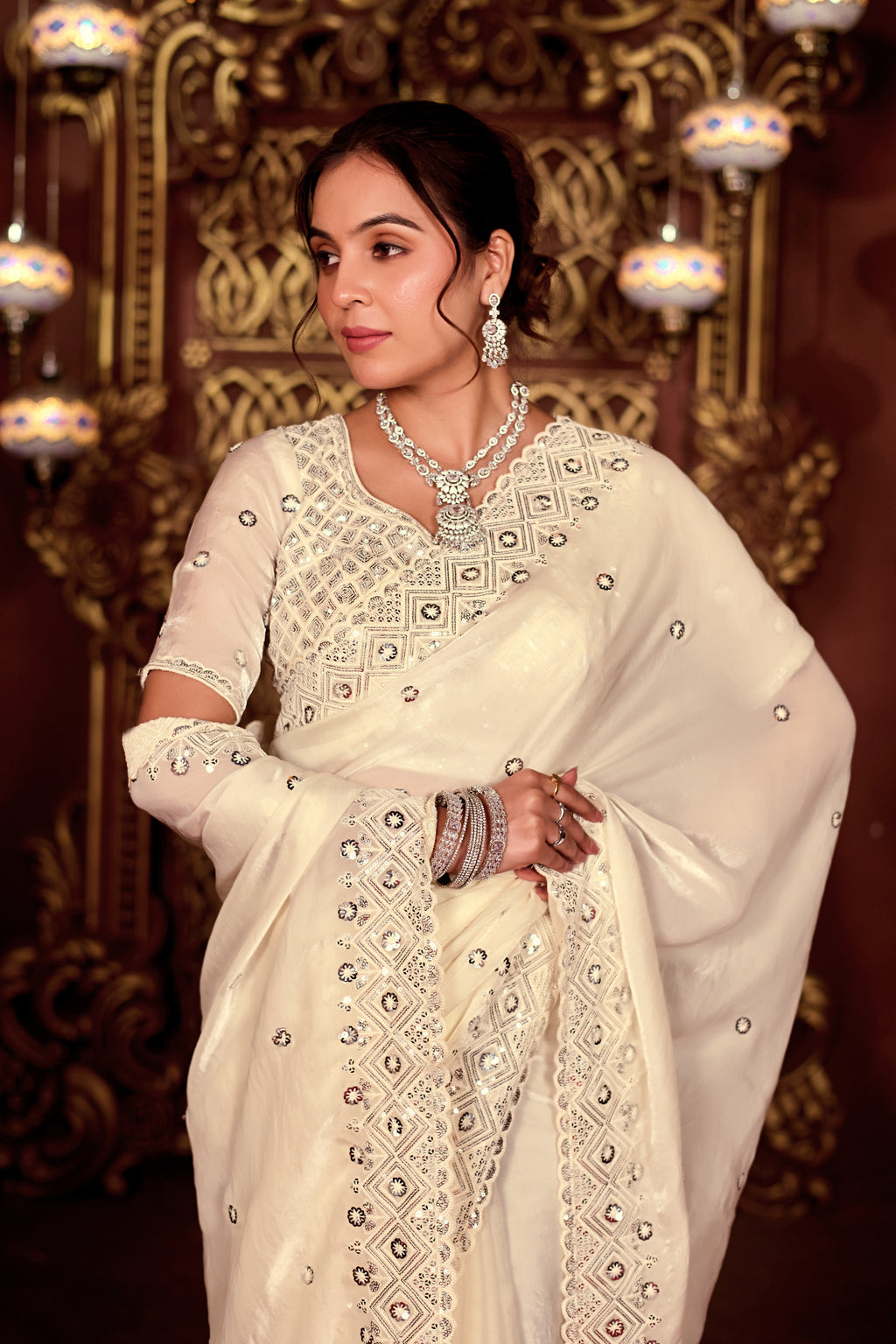 Sindhuri Saree – Classic Edition | Regal Sequin Jaal Bridal Collection