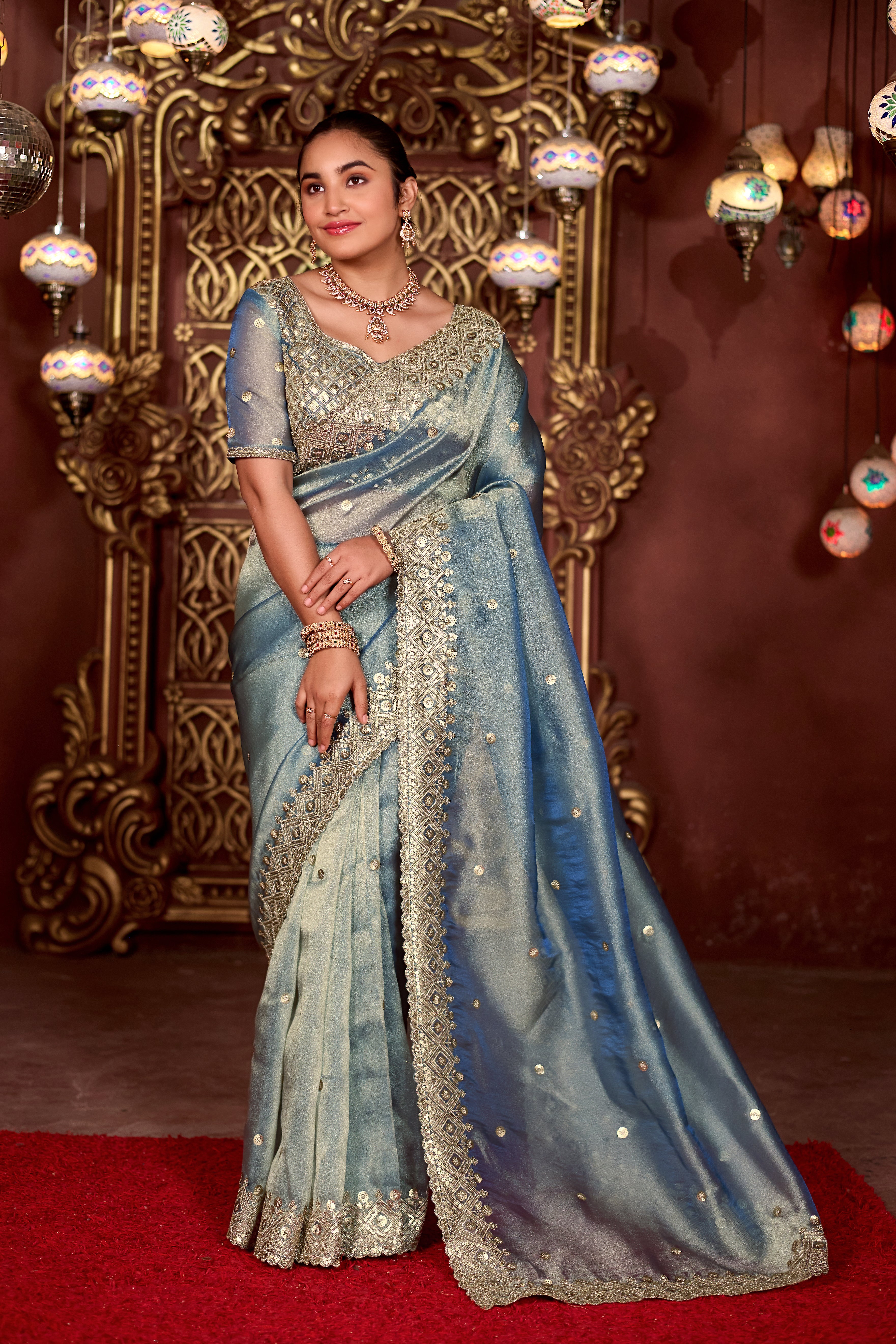 Sindhuri Saree – Luxury Edition | Regal Sequin Jaal Bridal Collection