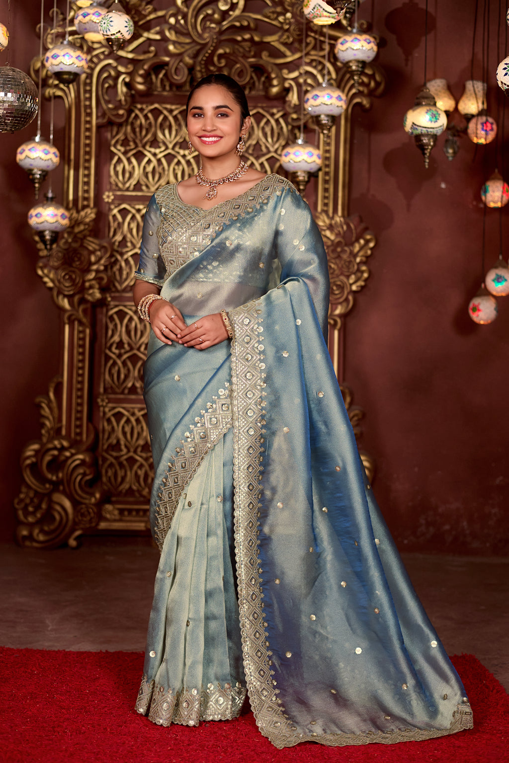 Sindhuri Saree – Luxury Edition | Regal Sequin Jaal Bridal Collection