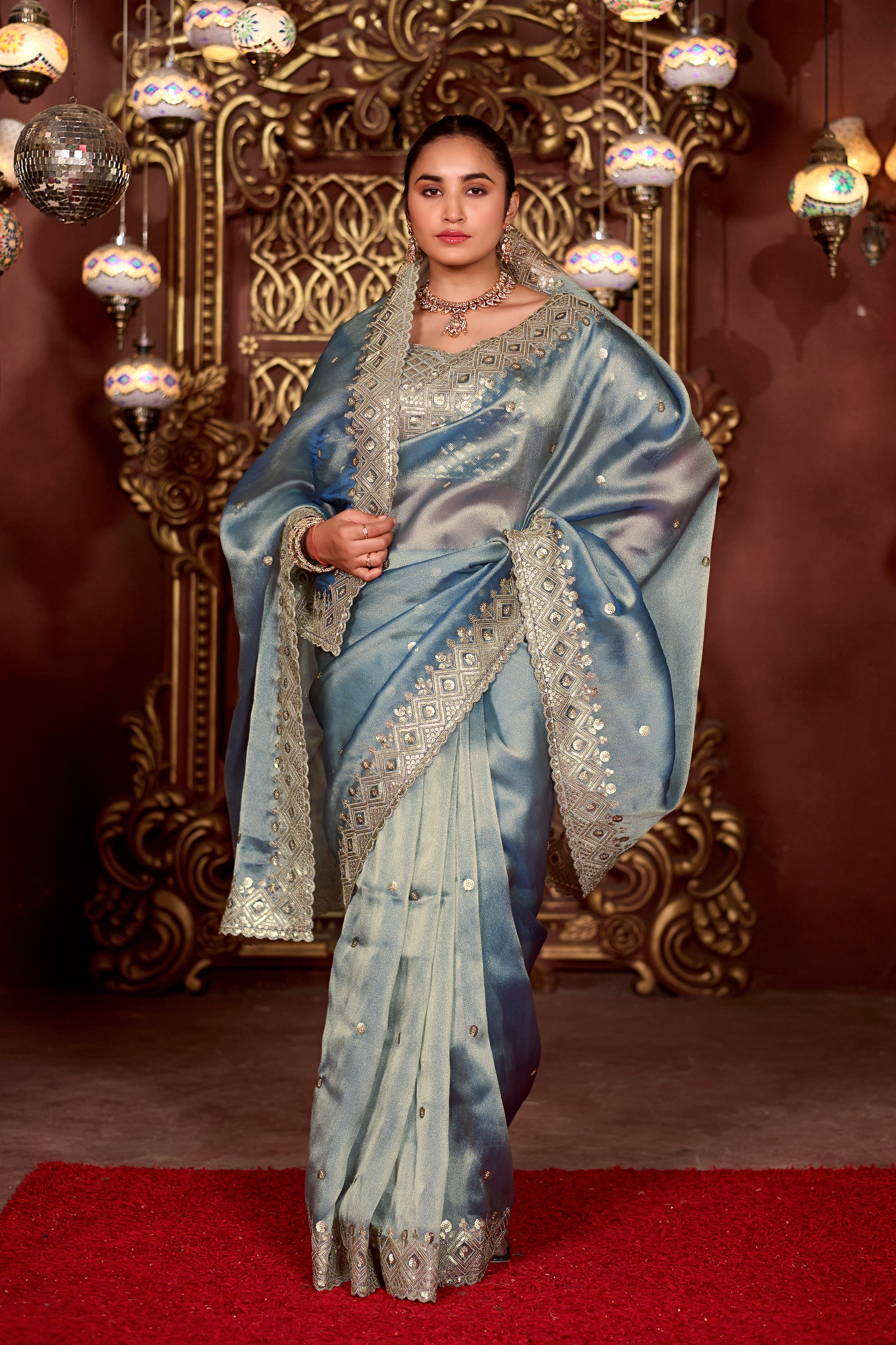 Sindhuri Saree – Luxury Edition | Regal Sequin Jaal Bridal Collection