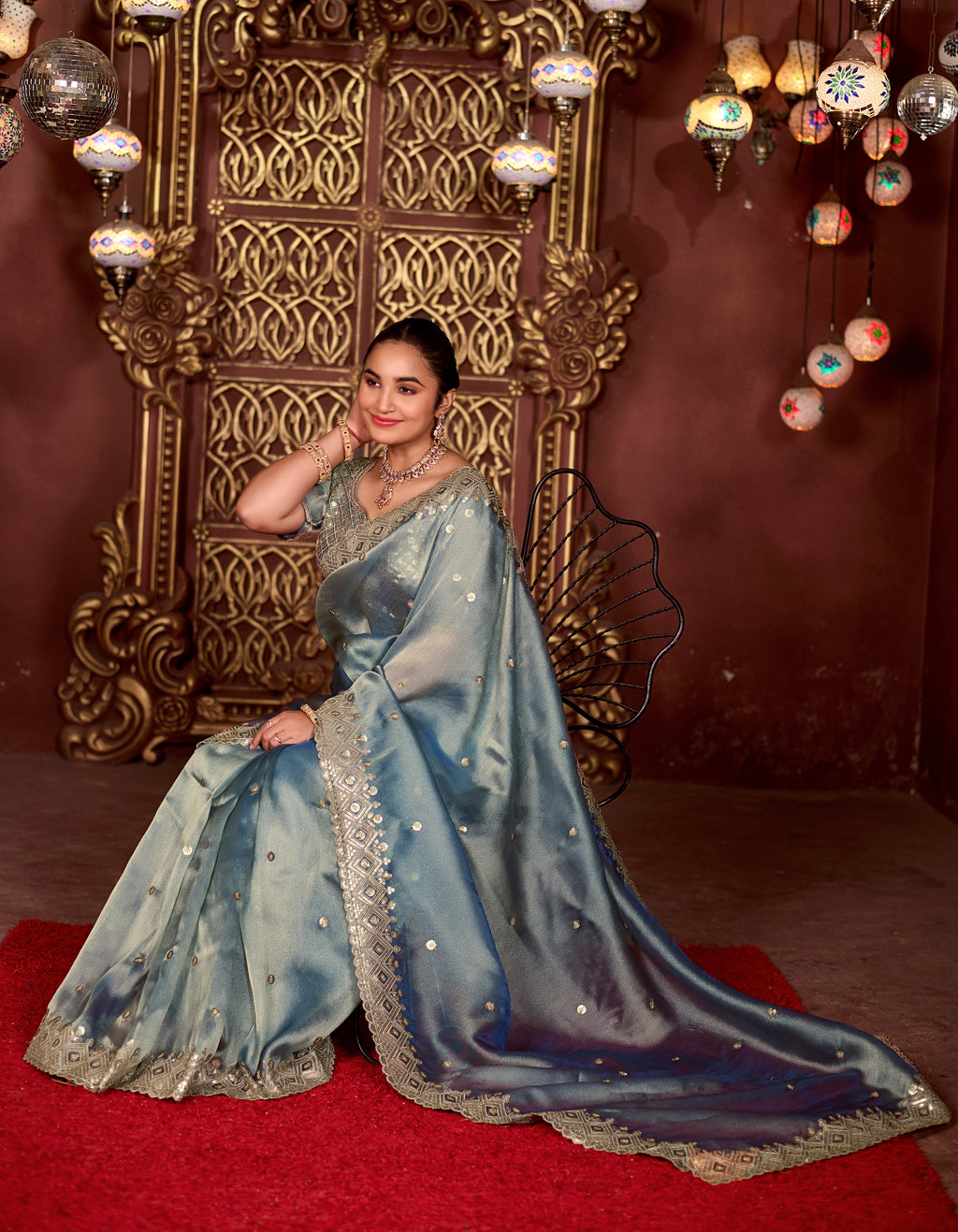 Sindhuri Saree – Luxury Edition | Regal Sequin Jaal Bridal Collection