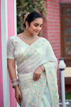 Yuvati Saree – Multicolor Floral Buti Embroidery | Festive & Wedding