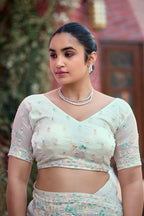 Yuvati Saree – Multicolor Floral Buti Embroidery | Festive & Wedding