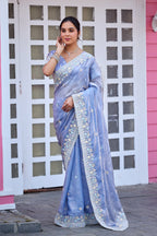 Yuvati Saree – Multicolor Floral Buti Embroidery | Festive & Wedding