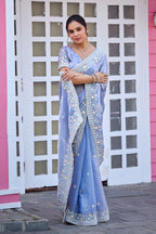 Yuvati Saree – Multicolor Floral Buti Embroidery | Festive & Wedding