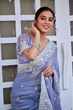 Yuvati Saree – Multicolor Floral Buti Embroidery | Festive & Wedding