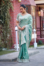 Yuvati Saree – Multicolor Floral Buti Embroidery | Festive & Wedding