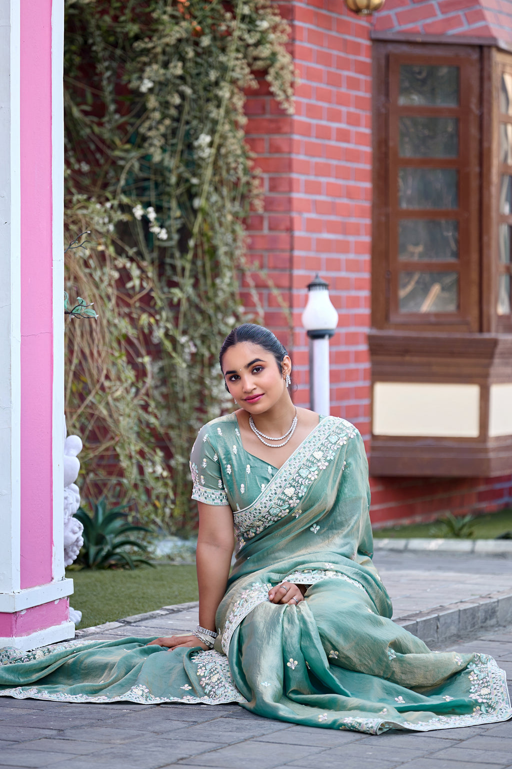 Yuvati Saree – Multicolor Floral Buti Embroidery | Festive & Wedding