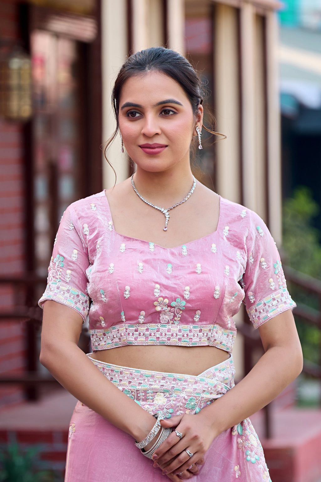 Yuvati Saree – Multicolor Floral Buti Embroidery | Festive & Wedding