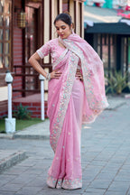 Yuvati Saree – Multicolor Floral Buti Embroidery | Festive & Wedding