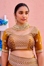 Devsena Saree – Royal Bridal Saree with Embroidered Waist Belt