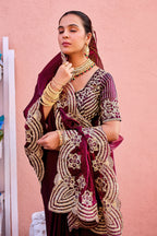 Kusum Saree – Grand Bridal Ensemble with Embroidered Kamarband | Fancy Satin