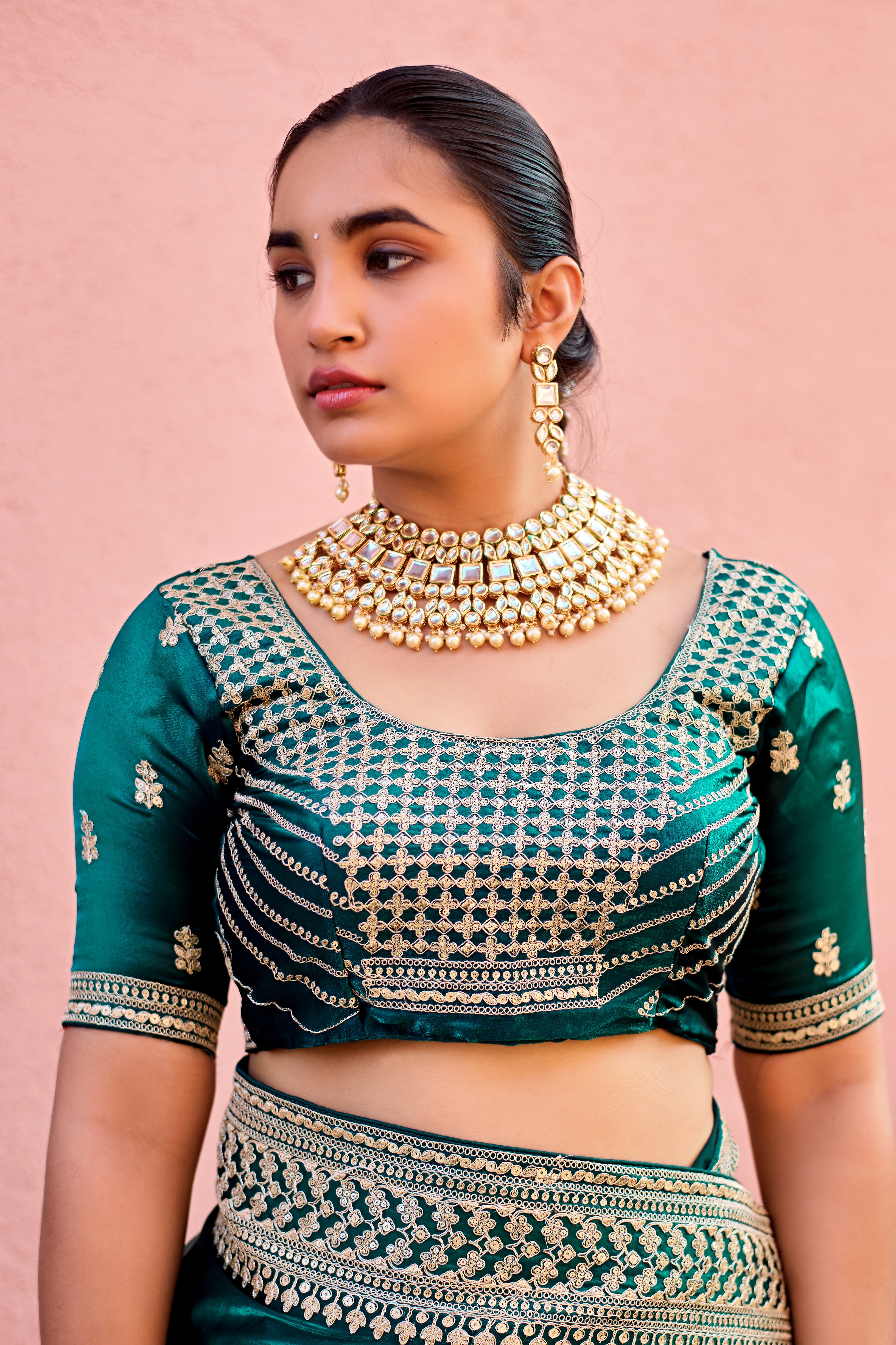 Devsena Saree – Royal Bridal Saree with Embroidered Waist Belt
