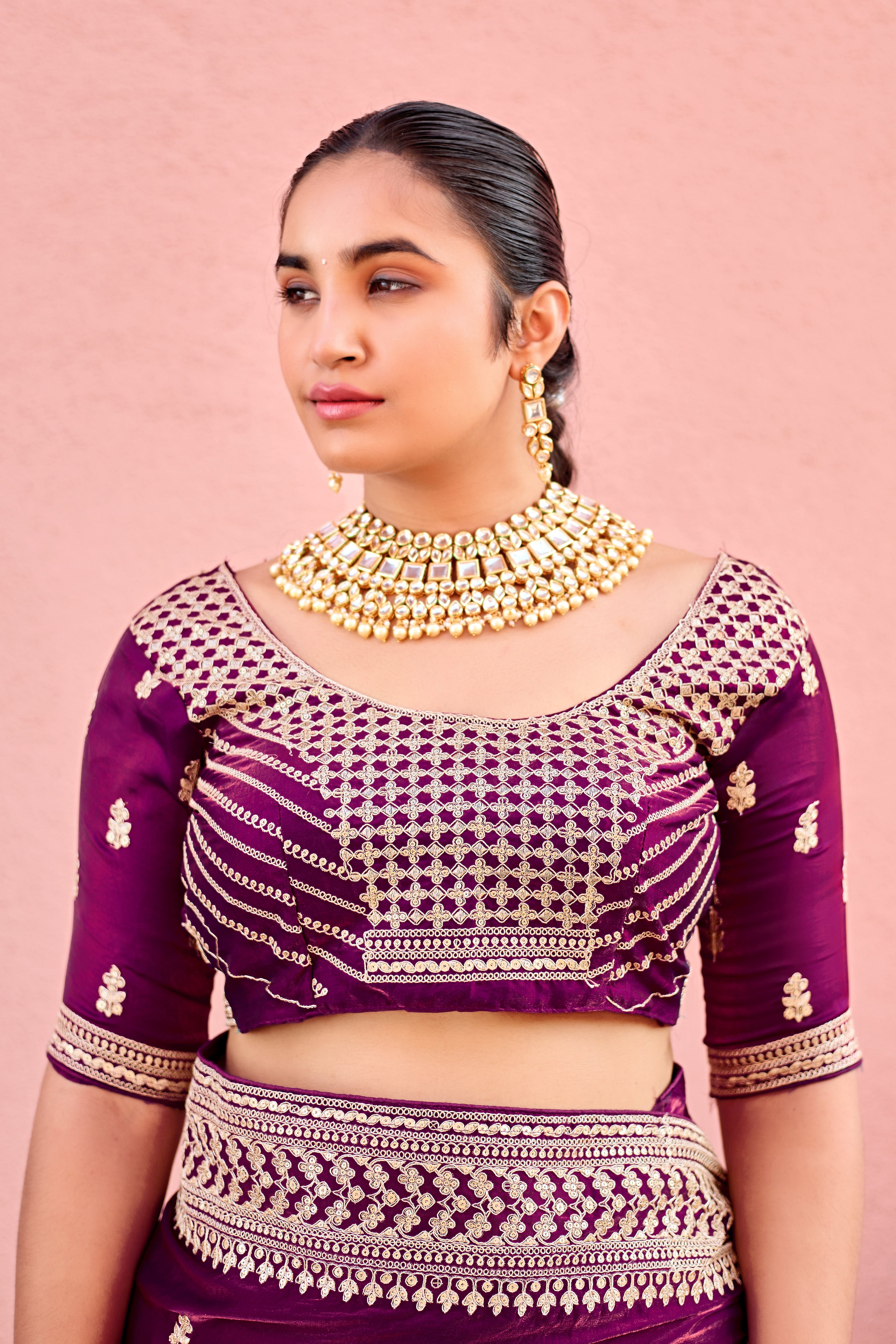 Devsena Saree – Royal Bridal Saree with Embroidered Waist Belt