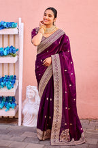 Devsena Saree – Royal Bridal Saree with Embroidered Waist Belt
