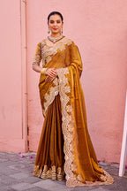 Kusum Saree – Grand Bridal Ensemble with Embroidered Kamarband | Fancy Satin