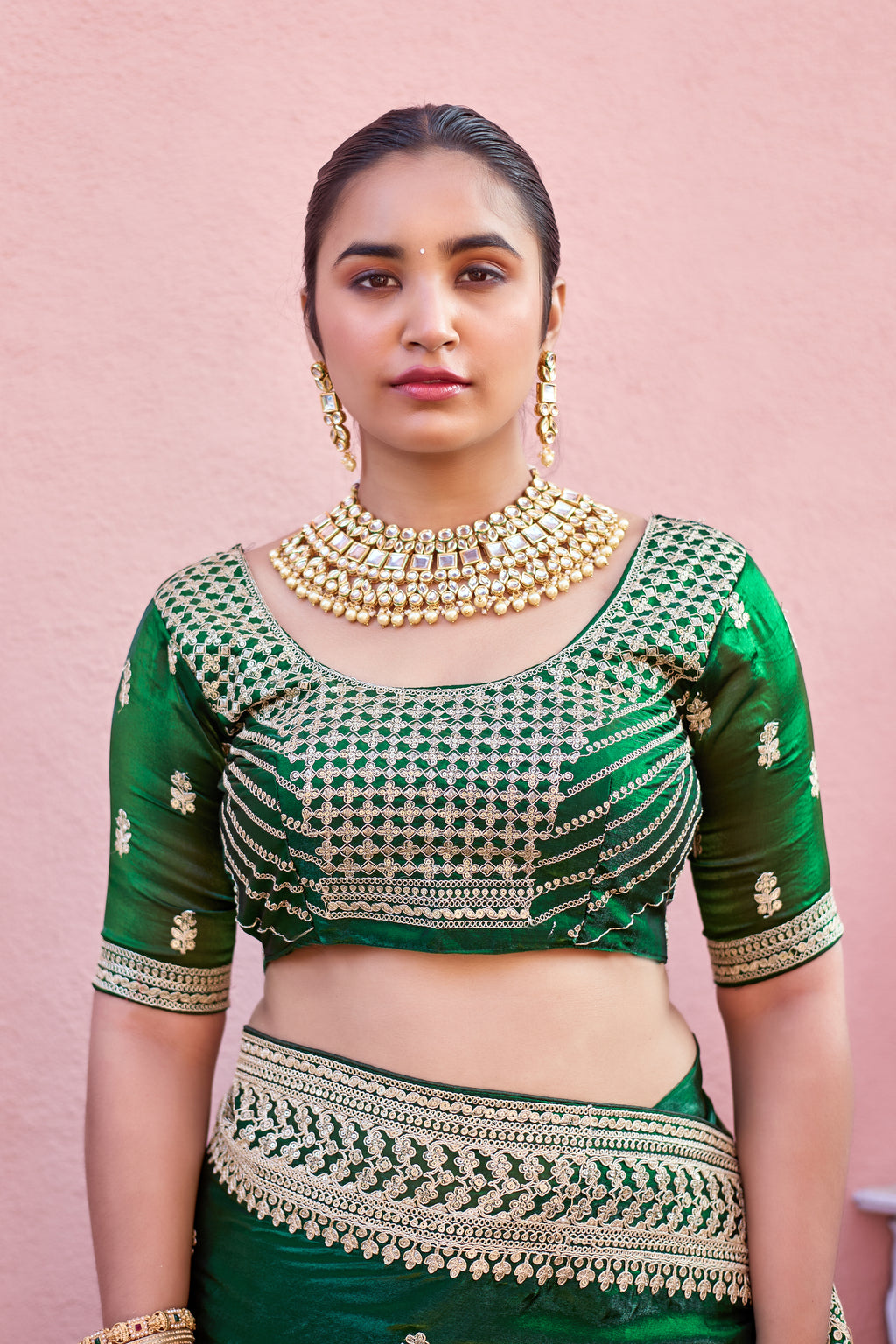 Devsena Saree – Royal Bridal Saree with Embroidered Waist Belt