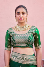 Devsena Saree – Royal Bridal Saree with Embroidered Waist Belt