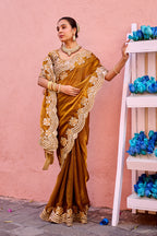 Kusum Saree – Grand Bridal Ensemble with Embroidered Kamarband | Fancy Satin