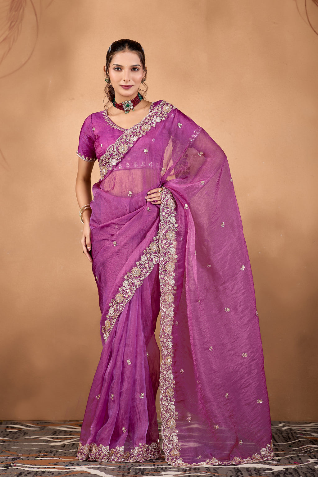 Khwahish 2 — Embroidered Tissue Saree