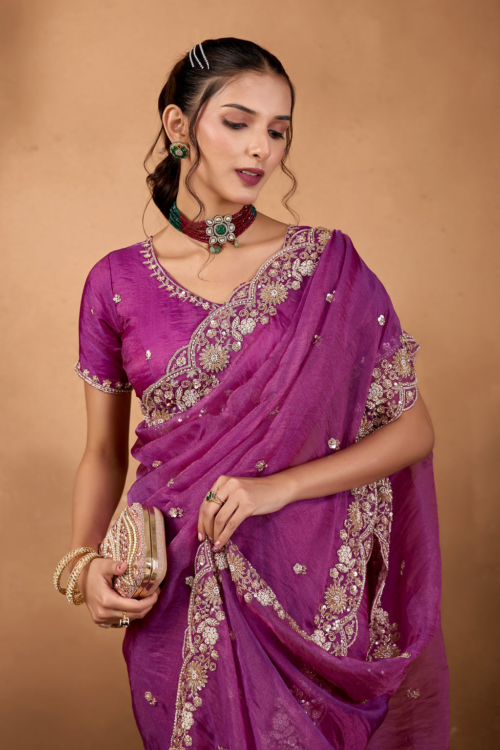 Khwahish 2 — Embroidered Tissue Saree