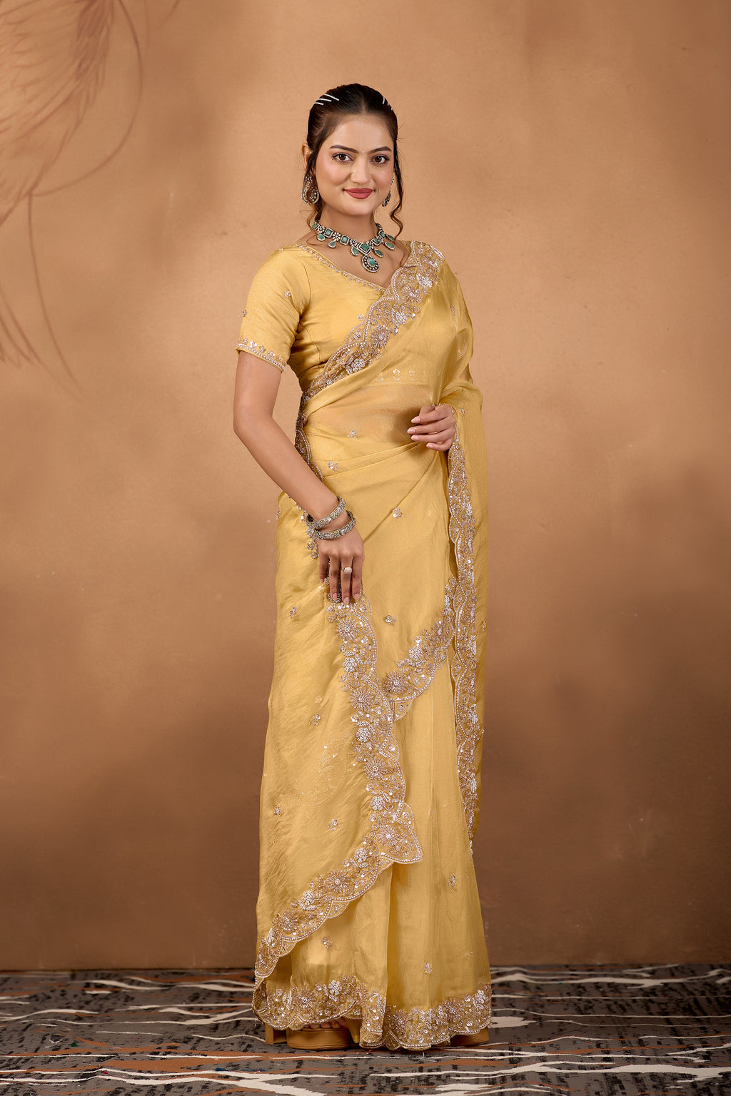 Khwahish 2 — Embroidered Tissue Saree