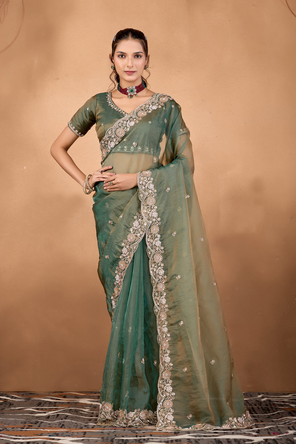 Khwahish 2 — Embroidered Tissue Saree