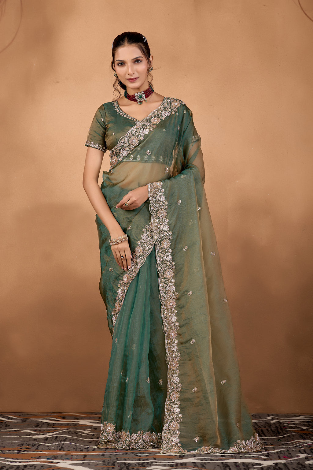 Khwahish 2 — Embroidered Tissue Saree