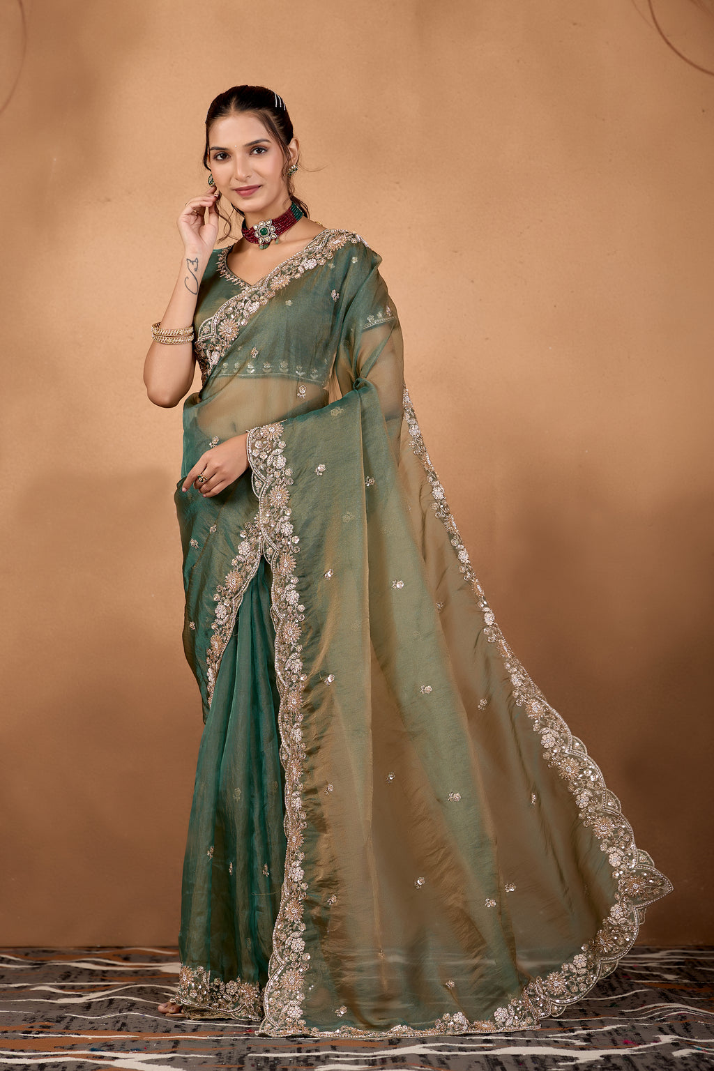 Khwahish 2 — Embroidered Tissue Saree