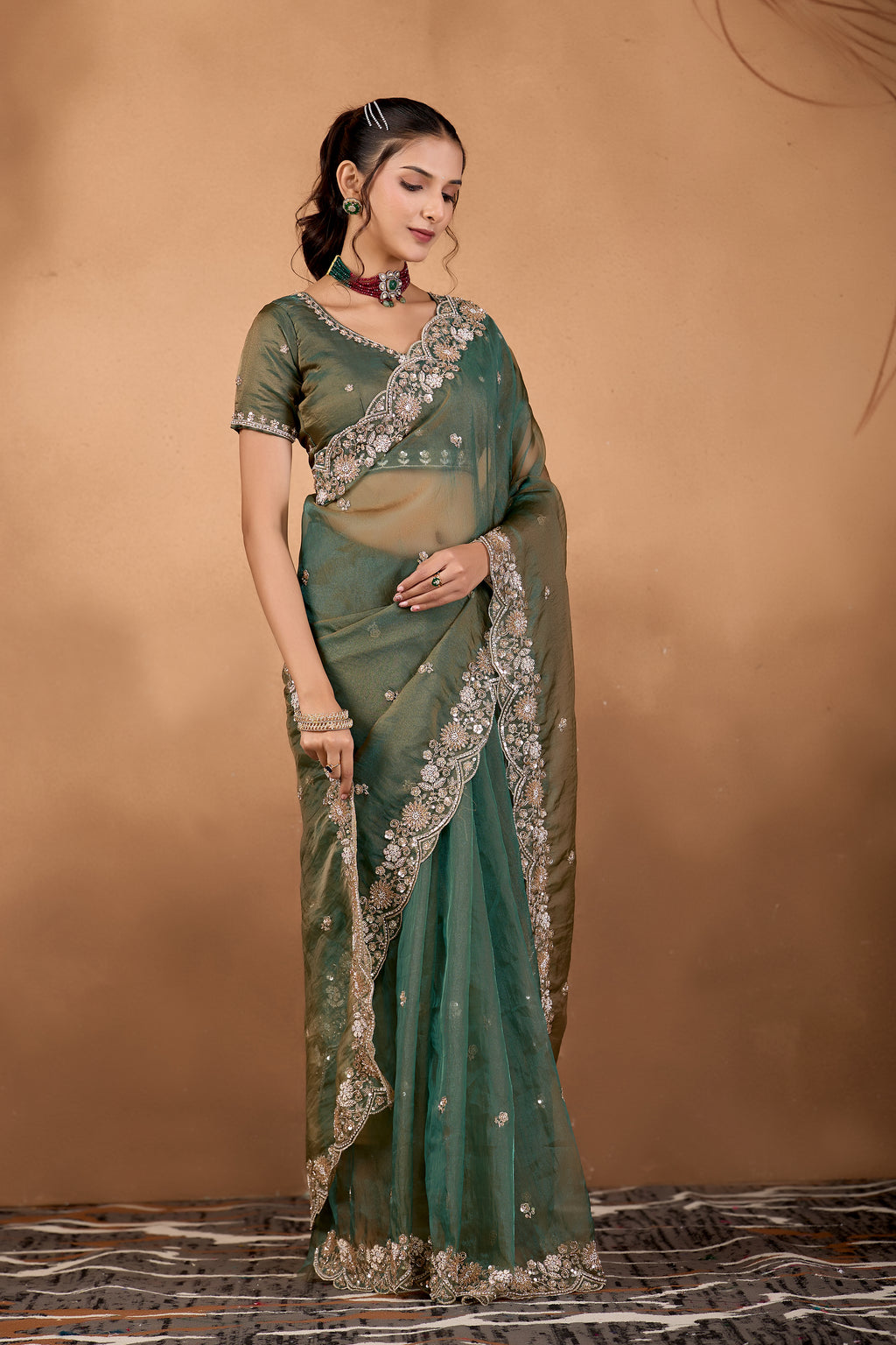 Khwahish 2 — Embroidered Tissue Saree