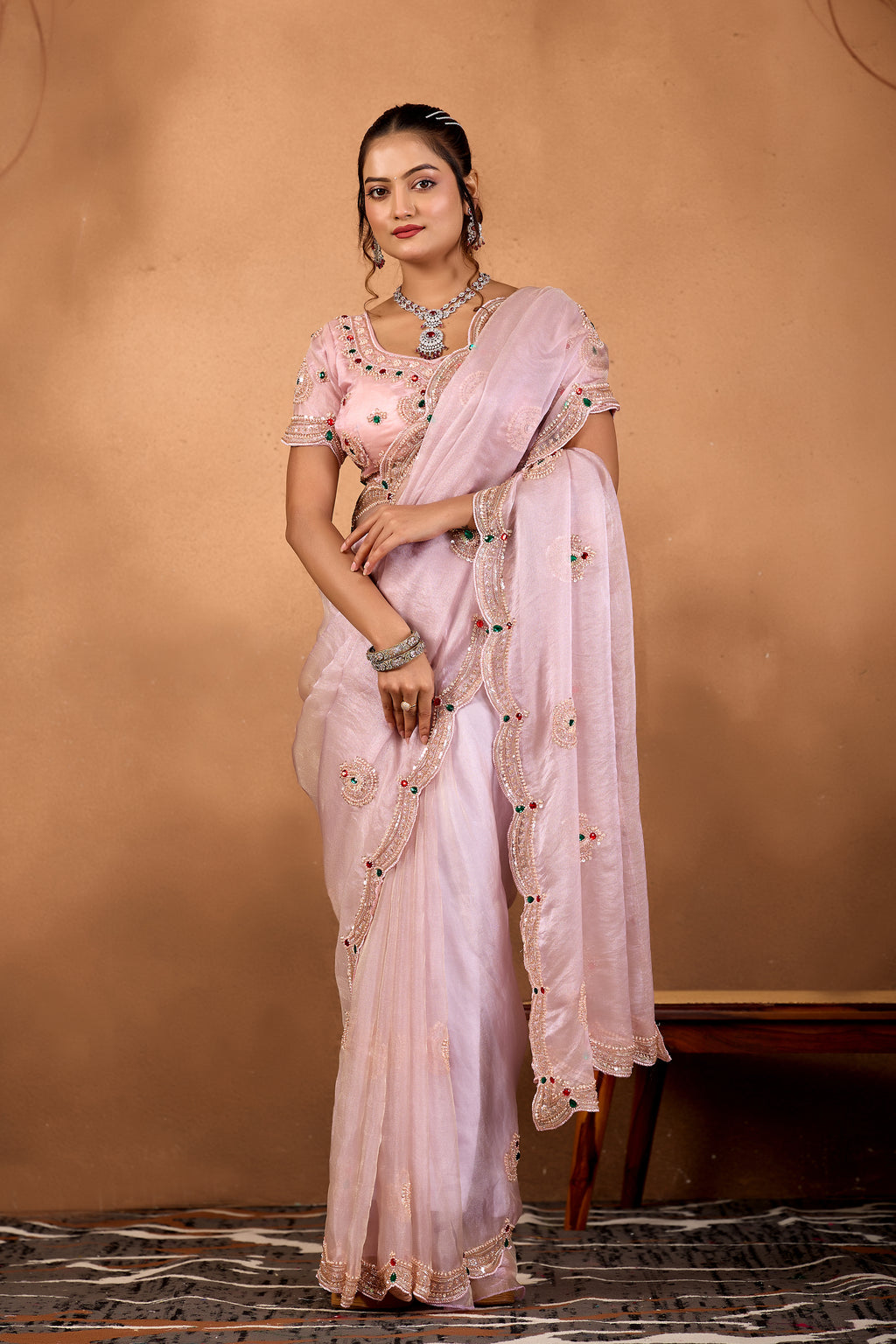 Riwaayat — Embroidered Glory Tissue Saree