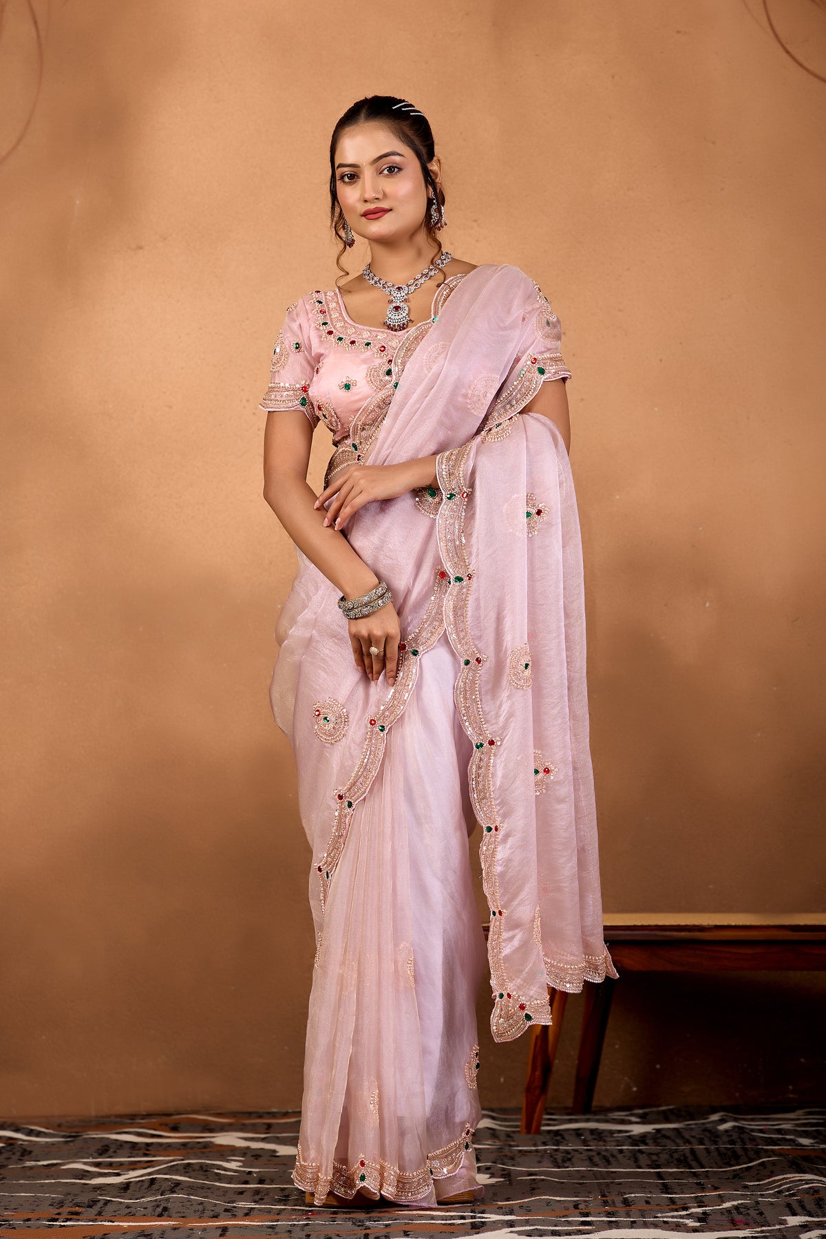 Riwaayat — Embroidered Glory Tissue Saree