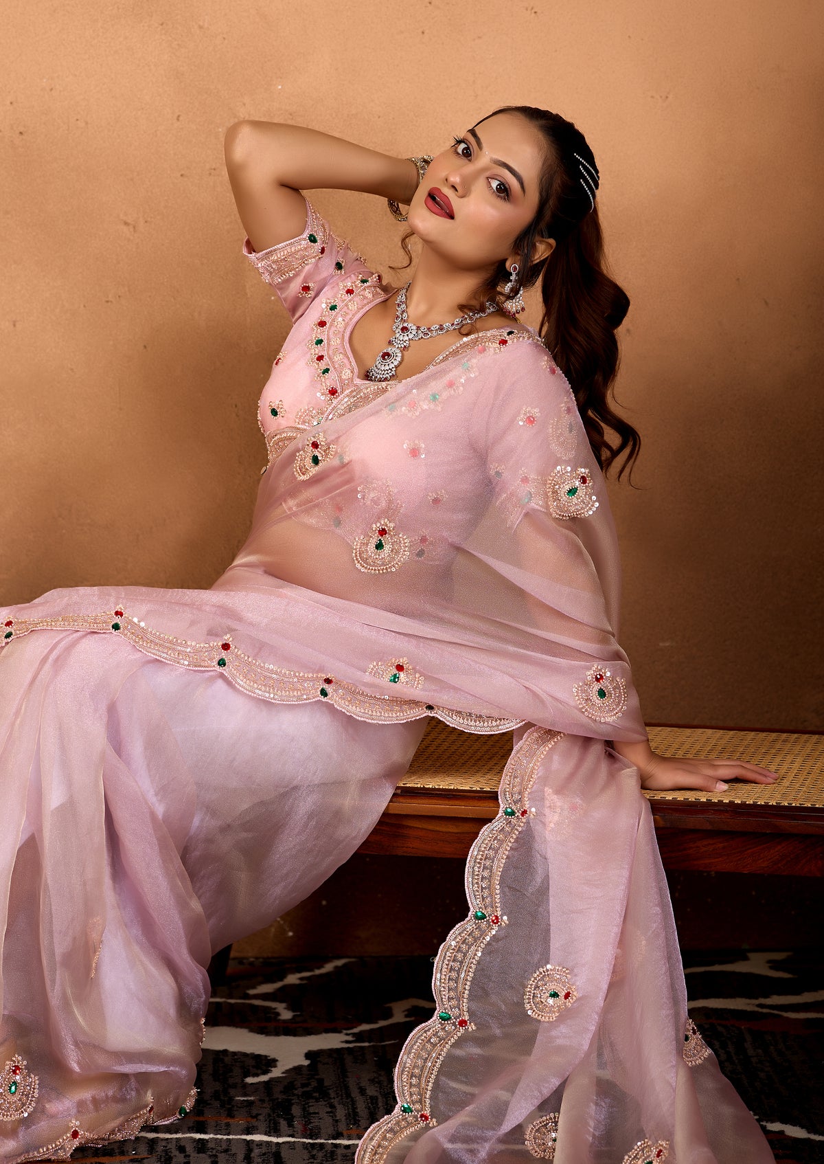 Riwaayat — Embroidered Glory Tissue Saree