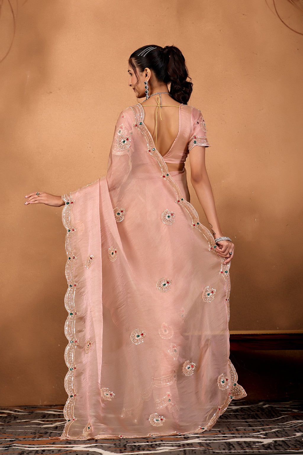Riwaayat — Embroidered Glory Tissue Saree