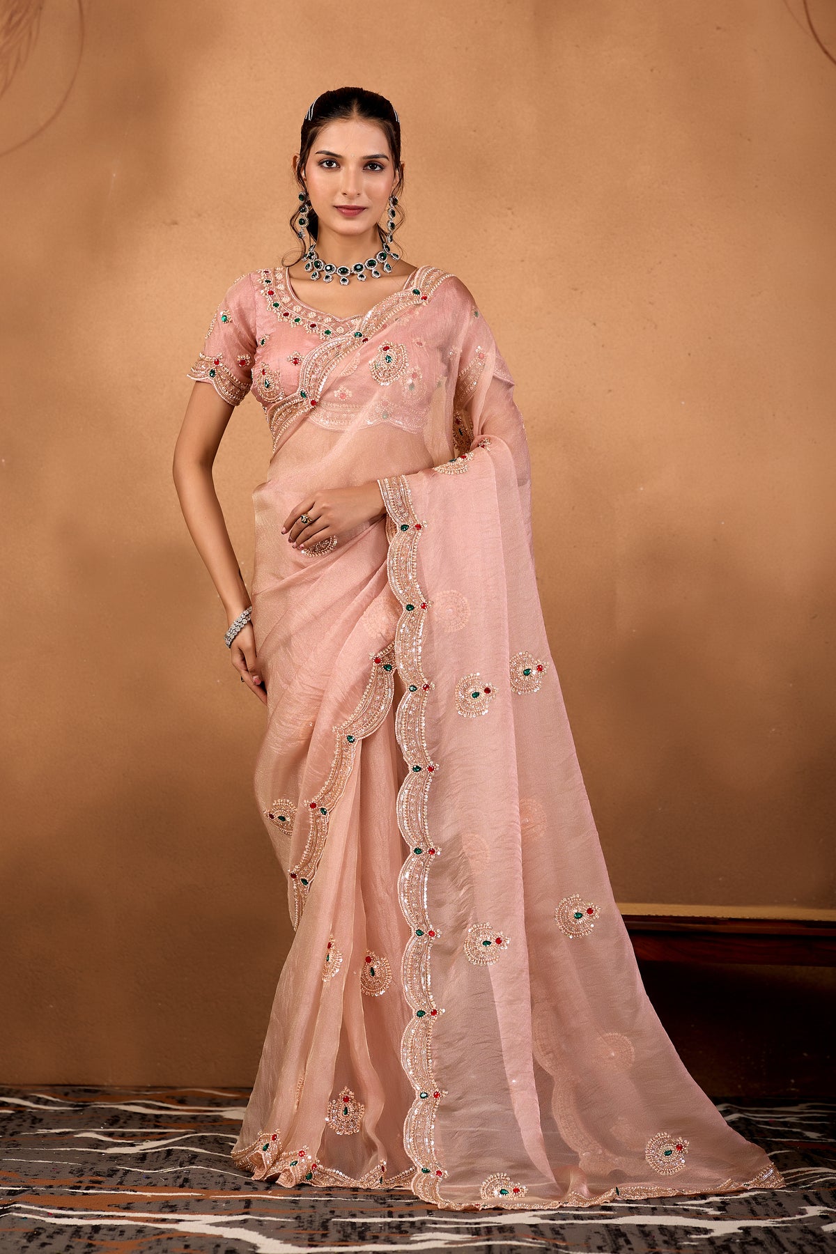 Riwaayat — Embroidered Glory Tissue Saree