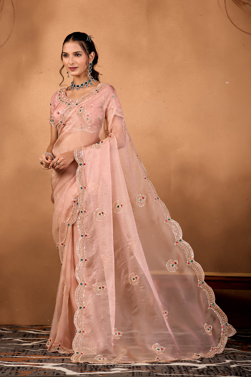 Riwaayat — Embroidered Glory Tissue Saree