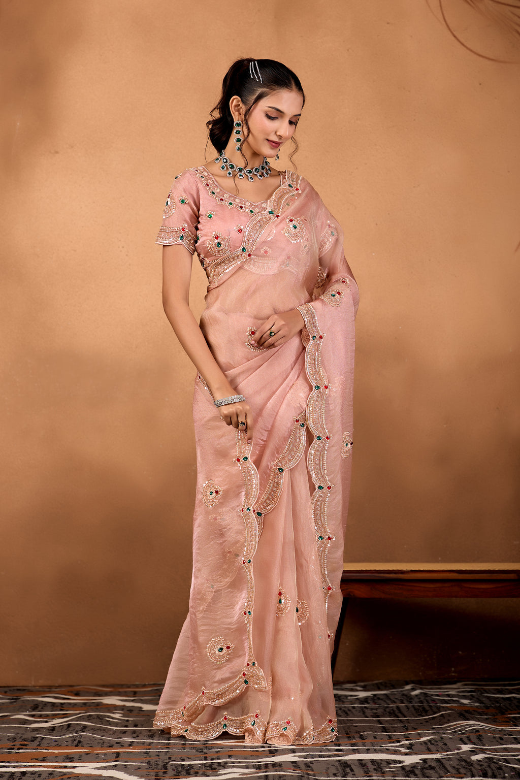 Riwaayat — Embroidered Glory Tissue Saree