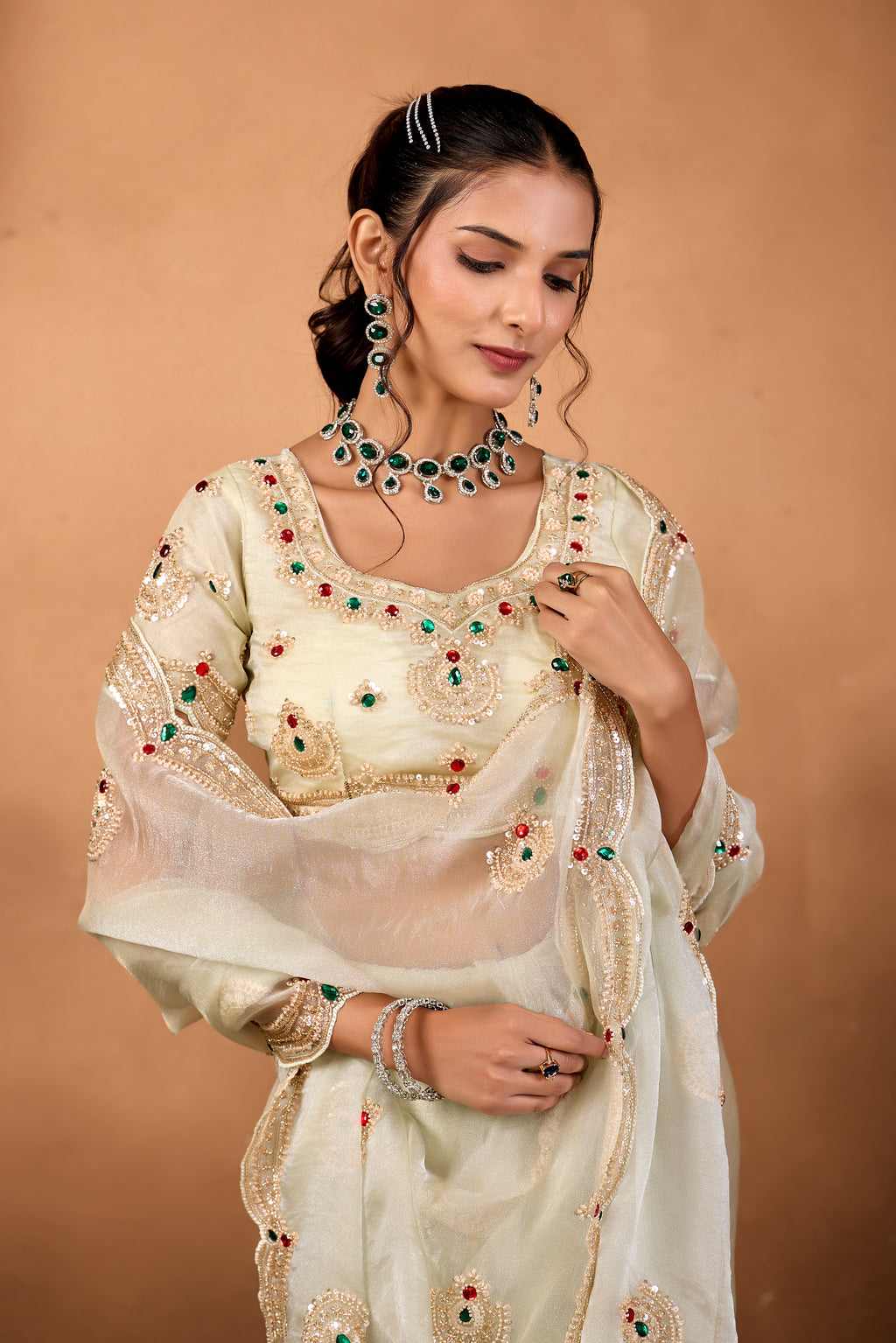 Riwaayat — Embroidered Glory Tissue Saree
