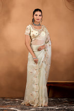 Riwaayat — Embroidered Glory Tissue Saree