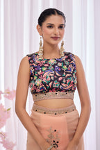 Gulabo — Peach Embroidered Organza Saree | Morpankh 1.0