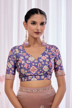 Tara — Blush Pink Embroidered Organza Saree | Morpankh 1.0